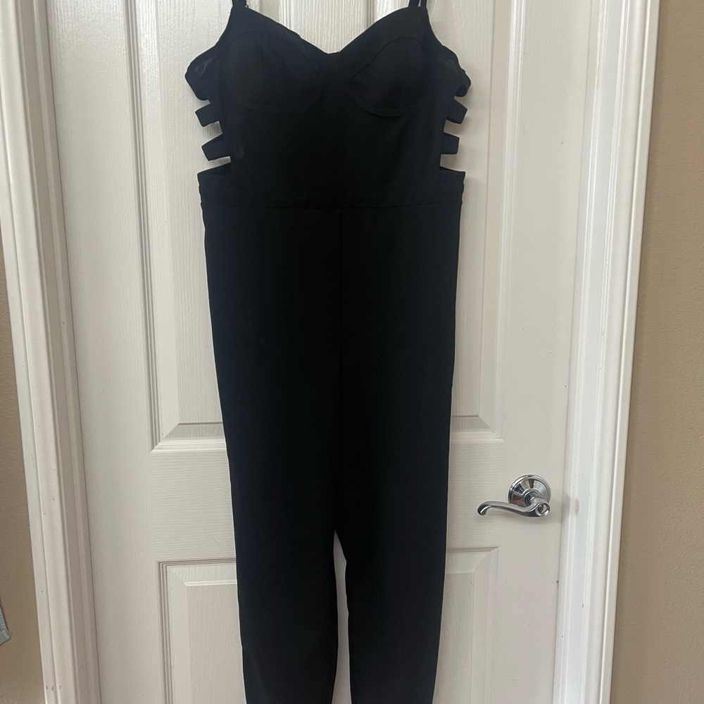 Inspired Hearts Black Strappy Jumpsuit